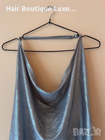 Сребриста къса рокля с гол гръб и регулираща се презрамка ❤️, снимка 2 - Рокли - 44047344