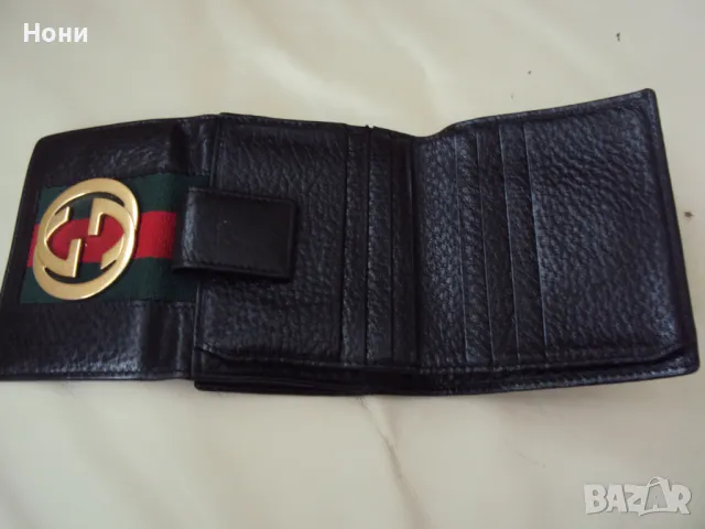 Дамско портмоне на Gucci  Естествена Кожа Златна Gucci Емблема, снимка 5 - Портфейли, портмонета - 49921390