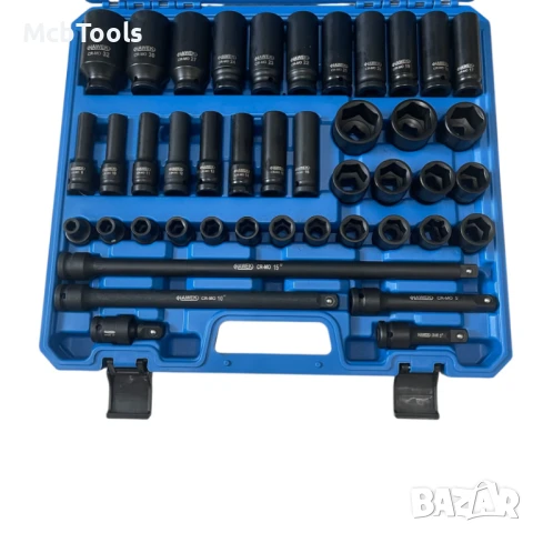 Професионален комплект ударни вложки и удължения 43части 1/2“ HAWEK, снимка 3 - Други инструменти - 51233518