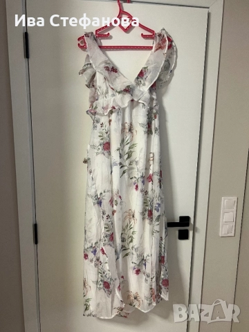 Нова 100 % вискоза кукленска разкошна лятна дълга елегантна феерична рокля флорален принт цветя , снимка 11 - Рокли - 52511825