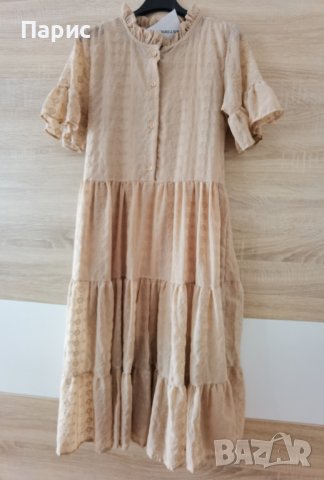 Нова дамска рокля екрю бежова, снимка 5 - Рокли - 40613233