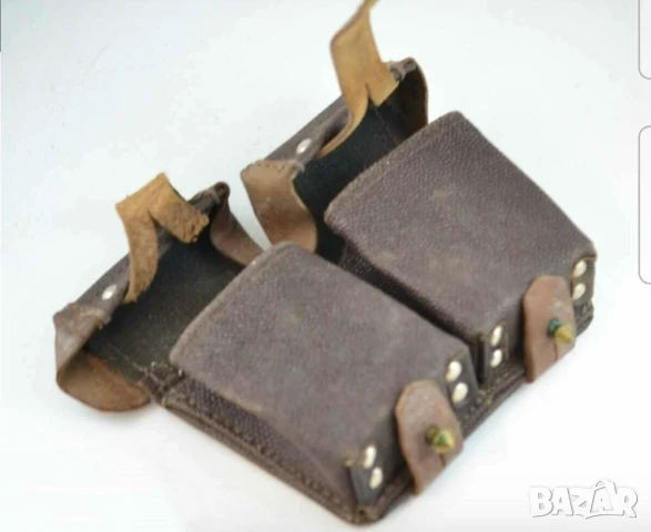 Стара  кожена военна паласка за патрони за колан амуниции пушка лов и риболов, снимка 2 - Антикварни и старинни предмети - 51318663