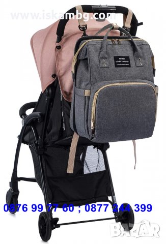 Чанта за количка тип раница с повивалник - Раница за бебешки принадлежности - КОД 3696, снимка 7 - За бебешки колички - 36789382