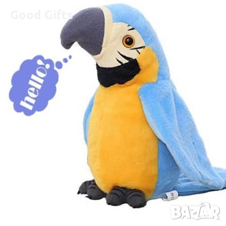 Детски плюшен говорещ папагал, снимка 1 - Плюшени играчки - 34705571