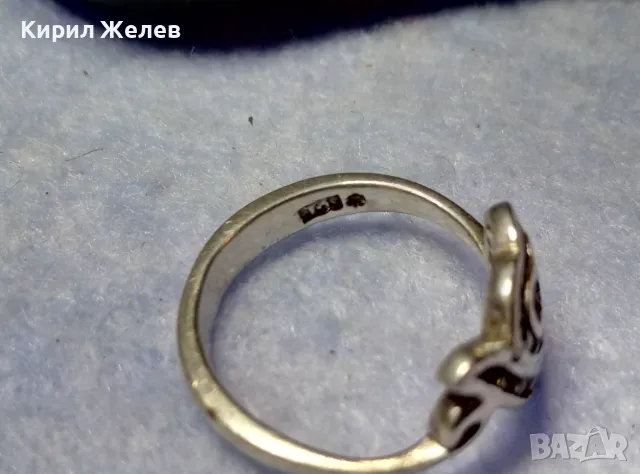 АЖУРЕН СЪРЦЕВИДЕН СКЪПОЦЕНЕН СРЕБЪРЕН ПРЪСТЕН МАРКОВО СРЕБРО 925 с ФАСЕТИРАНИ ЦИРКОНИ 54451, снимка 3 - Пръстени - 50417311