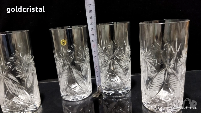 кристални чаши за вода , снимка 5 - Антикварни и старинни предмети - 52011281