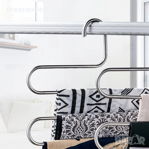 ( МЕТАЛНА-S ) Закачалка за панталони и поли, S образна, бяла или черна, снимка 2 - Други стоки за дома - 44011636
