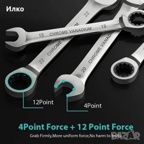 Комбиниран звездогаечен ключ с тресчотка, снимка 5 - Ключове - 48549119