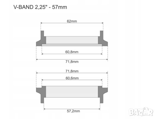 V-BAND скоба с фланци скоби v band турбо генерация гейт, снимка 13 - Аксесоари и консумативи - 34156483