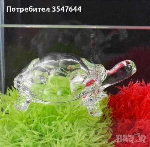 Стъклена фигурка - Костенурка, снимка 2 - Декорация за дома - 48349180