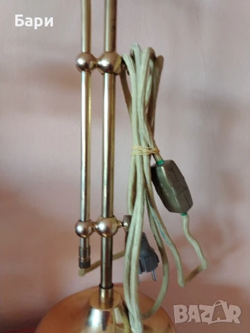 Стара антична месингова настолна лампа с лебедова шия, снимка 9 - Колекции - 51348449