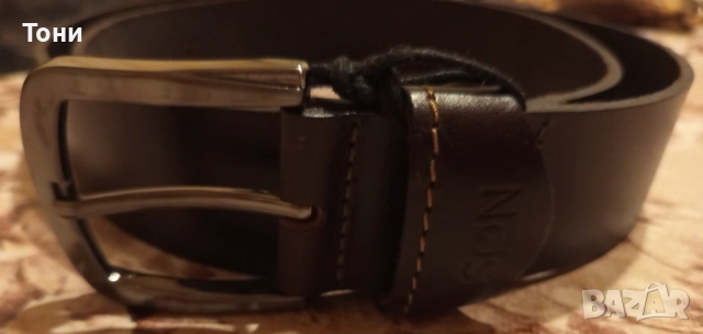 SONDAG & SONS Оригинал Нов Мъжки Колан Изцяло от Естествена Кожа с Етикет 120см., снимка 15 - Колани - 52684517