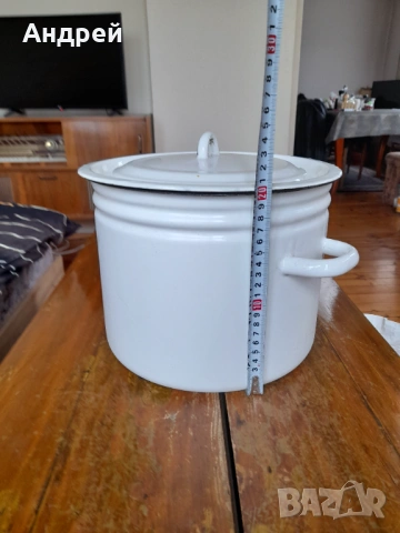 Стара Емайлирана тенджера #12, снимка 2 - Други ценни предмети - 53418499