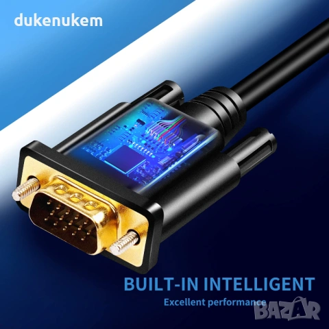 HDMI към VGA активен кабел 1080p – 1 м, снимка 5 - Кабели и адаптери - 53172081