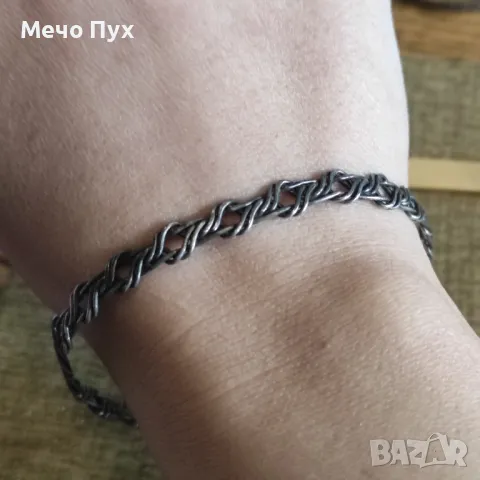 Стара сребърна гривна (305), снимка 4 - Гривни - 49605489