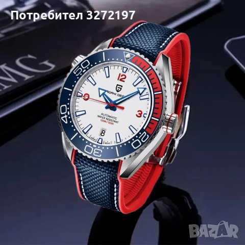 PAGANI DESIGN автоматичен часовник SEIKO NH35,сапфир,неръждаема стомана,водоустойчив,дата,безел
