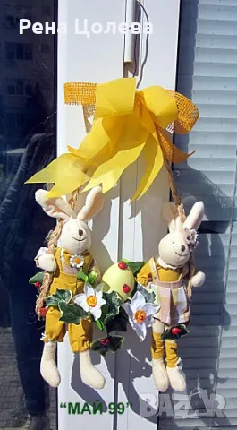 Семейство зайци за Великден, снимка 2 - Декорация за дома - 49571681