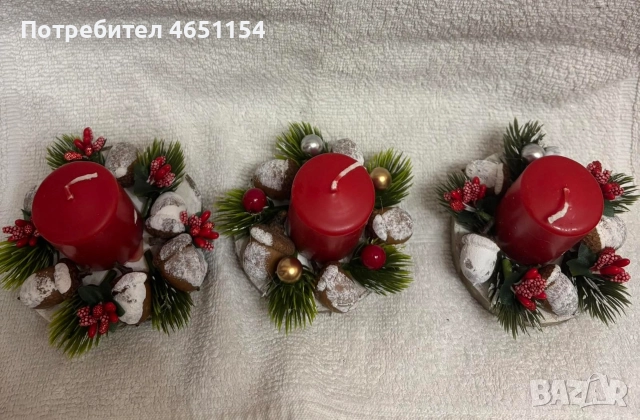 коледни свещници , снимка 5 - Декорация за дома - 52577681