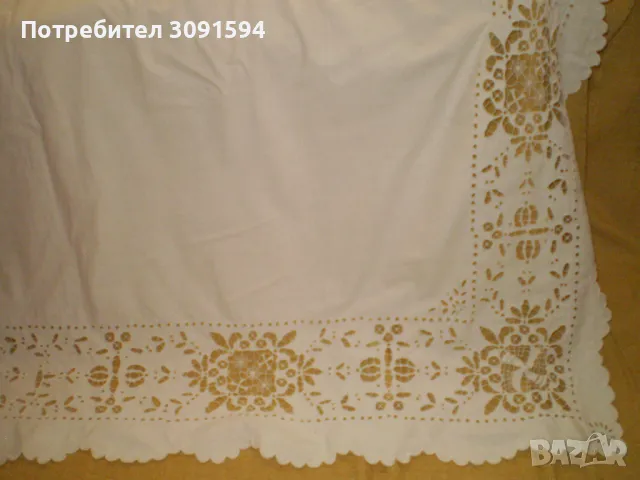 Винтидж покривка бяла рязяня бродерия, снимка 6 - Други ценни предмети - 49190558