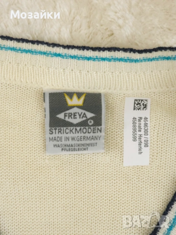 Freya Strickmoden Vintage плетен топ като ново, размер L/XL, кремаво, снимка 4 - Тениски - 53596049