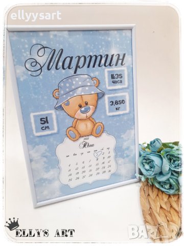 Бебешка визитка в рамка и различни пана, снимка 6 - Други - 43158793