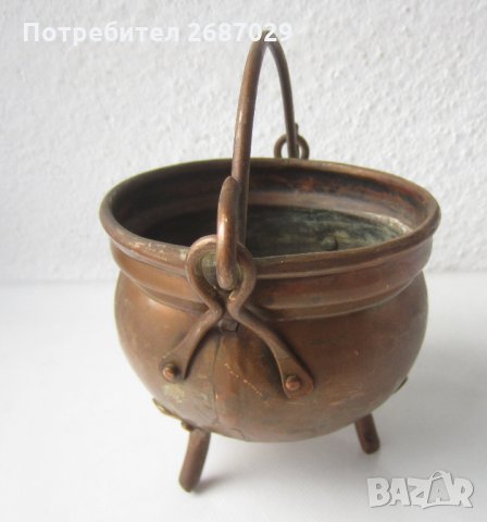 3 бр менчета и японски чайник, менче бакър съд метал, чайници, съд, снимка 9 - Антикварни и старинни предмети - 28924399