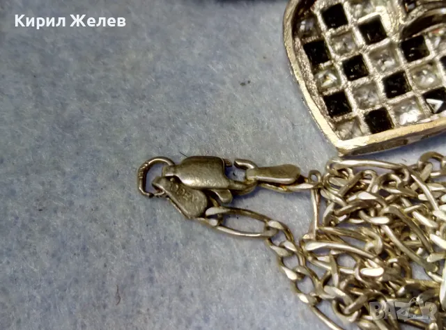 СКЪПОЦЕНЕН СЪРЦЕВИДЕН СРЕБЪРЕН МЕДАЛЬОН с СРЕБЪРНА ВЕРИЖКА РОДИРАНО СРЕБРО 925 БУТИКОВО КОЛИЕ 49357, снимка 9 - Колиета, медальони, синджири - 49328289