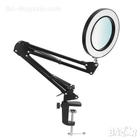 Професионална голяма настолна лупа с LED осветление четене за шиене гоблени стъклена бродиране лед, снимка 12 - Други инструменти - 50920958