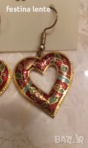 Емайлирани,винтидж обици, снимка 2 - Обеци - 52455924