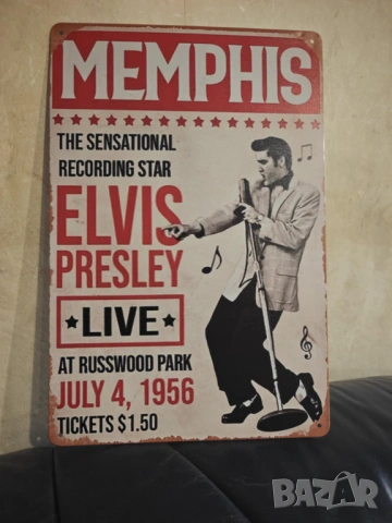 Elvis Presley Live in Memphis 1956-метална табела(плакет)