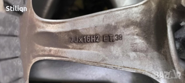 Комплект гуми с алуминиеви джанти 7Jx16H2 ET38 5x112, снимка 2 - Аксесоари и консумативи - 52406201