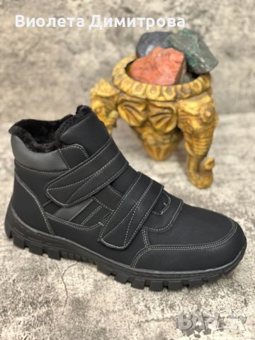 Мъжки боти без връзки, шити и лепени, с грайфер