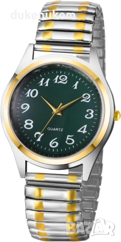 Мъжки кварцов часовник, ултратънък, зелен циферблат