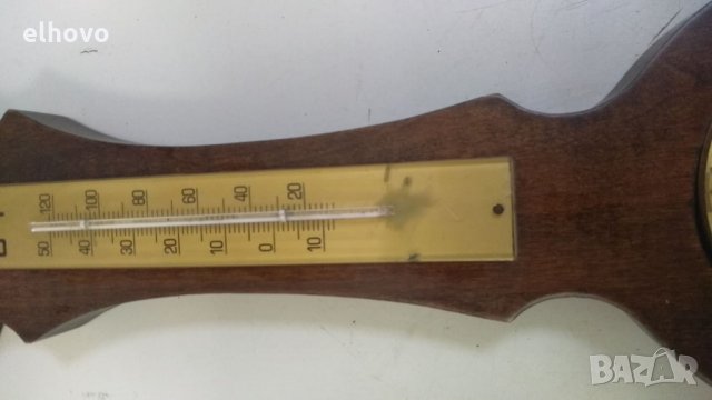 Хигрометър, термометър, барометър, часовник-дървен, снимка 2 - Антикварни и старинни предмети - 33364553