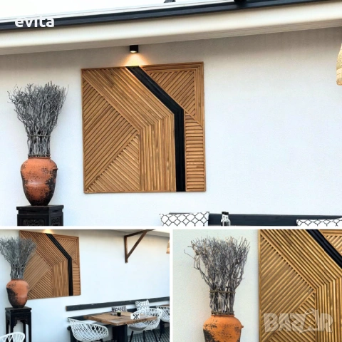 🌿 Ръчно изработено дървено пано за стена, артистичен интериорен акцент, снимка 18 - Декорация за дома - 35723236