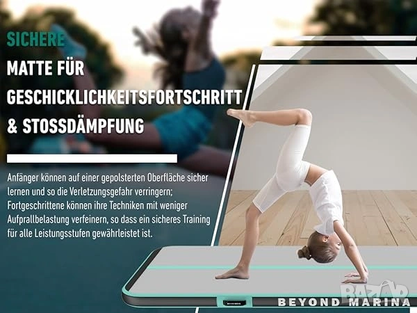 3м Надуваема гимнастическа постелка/ айртрак Beyond Marina Air Track + Помпа, снимка 9 - Други спортове - 53265828