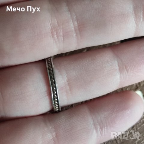 Стар сребърен пръстен Филигран (202), снимка 7 - Пръстени - 44015206