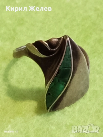 Сребърен авторски пръстен с МАЛАХИТ Арт бижу майсторска ръчна изработка 24651, снимка 7 - Пръстени - 52884560