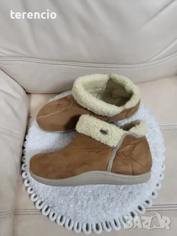 Нови дамски пантофи камел - 37 номер, снимка 5 - Пантофи - 48551109