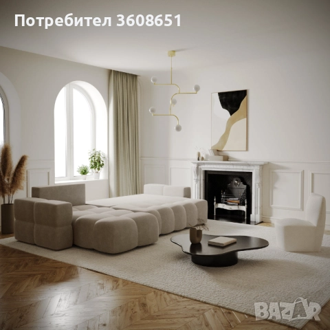 Ъглов диван-легло GABRIEL от кадифе, ляв - с кутия за съхранение