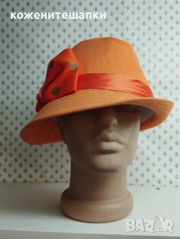 39 Дамска шапка бомбе,филц, снимка 3 - Шапки - 43317660