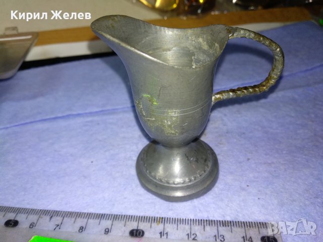 СТАРИННА АР НУВО МЕТАЛНА КАНИЧКА За МЛЯКО СМЕТАНА За КОЛЕКЦИЯ ДЕКОРАЦИЯ БИТОВ КЪТ 41272, снимка 8 - Антикварни и старинни предмети - 43650725