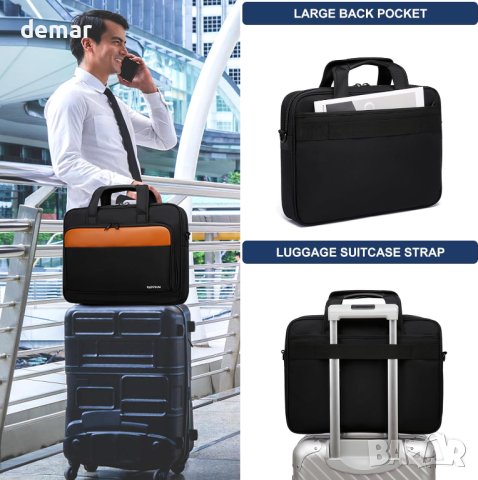 Чанта за лаптоп 15,6 инча, бизнес чанта за лаптоп, водоустойчива, снимка 5 - Чанти - 43426652