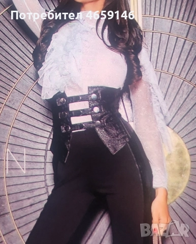 Секси бяло боди от дантела с ефирни ръкави, размер С, цена 90 лв.