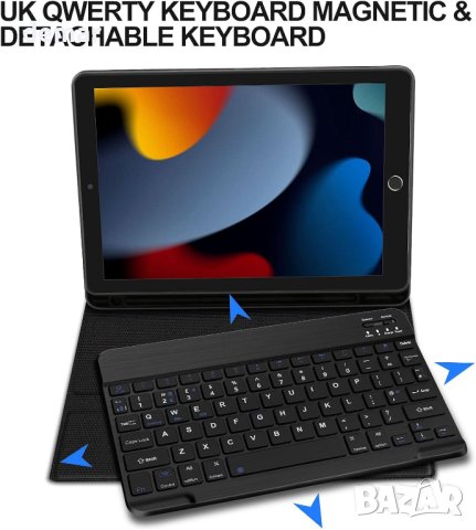 FOGARI Калъф за клавиатура за iPad 10.2, 10.5 инча, черно, снимка 3 - Калъфи, кейсове - 43750622