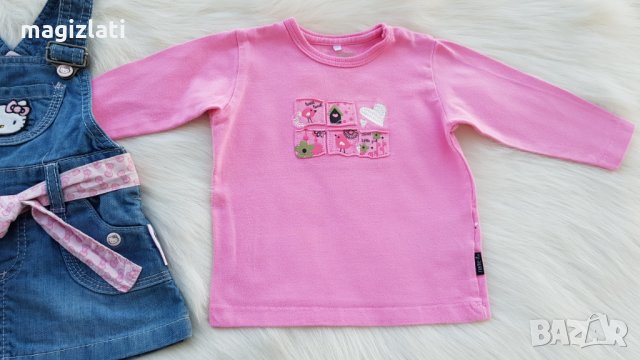 Дънков сукман и блузка 62-68см., снимка 2 - Комплекти за бебе - 32492951