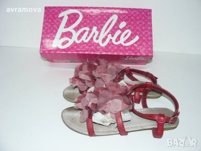 Barbie сандали, естествена кожа, текстил богато цвете – 32 номер, снимка 2 - Детски сандали и чехли - 28723193