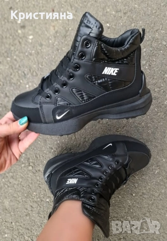 Дамски спортни боти с дебела топла вата реплика на nike