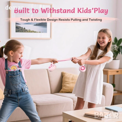 Детски безжични леки слушалки с активно шумопотискане, с калъф, розови, снимка 4 - Bluetooth слушалки - 52973250