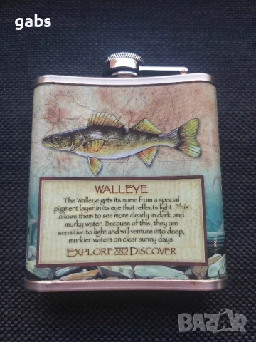 Красиво изрисувана манерка за алкохол AMERICAN EXPEDITION, 7oz /207ml, снимка 3 - Екипировка - 52538890